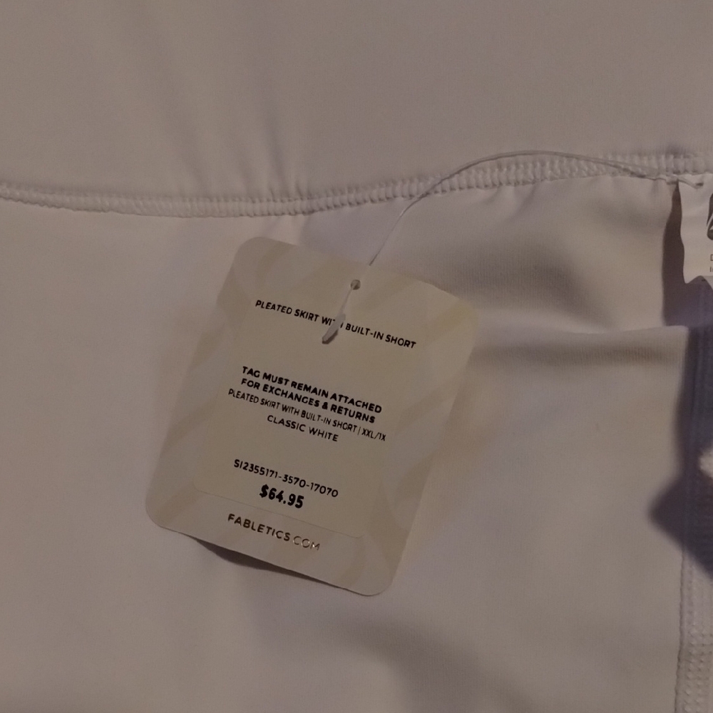 Fabletics Women's XXL Pleated With Built in Short Skort Pocket Preppy - Picture 4 of 8